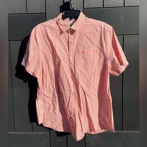 Original Penguin Persimmon Checker Short Sleeved Button Front Shirt